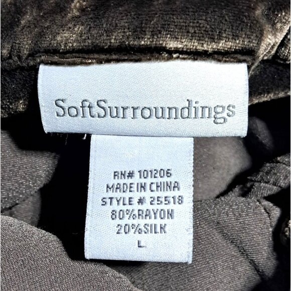 Soft Surroundings Velvet Top Womens Size L Boho Ruffled Tunic - Picture 10 of 14